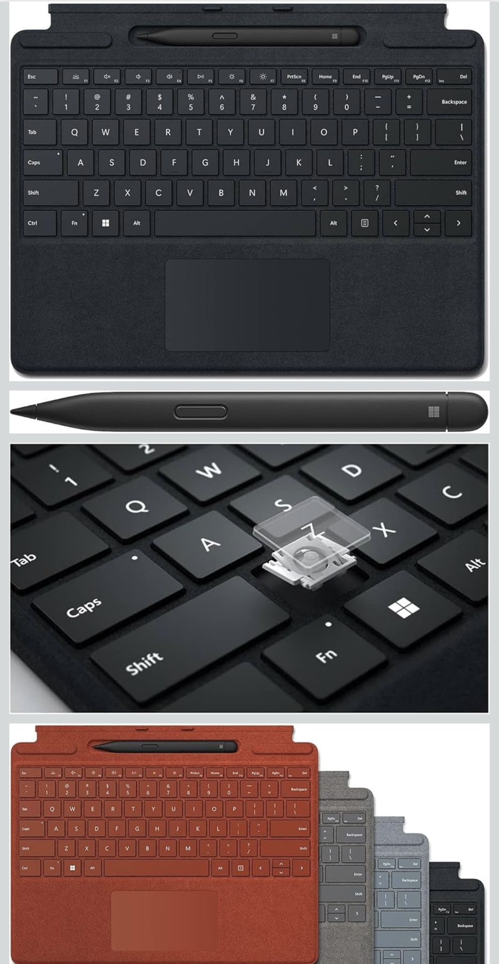 Microsoft Signature Keyboard with Slim Pen 2 for Surface Pro 8, 9 and X, Black