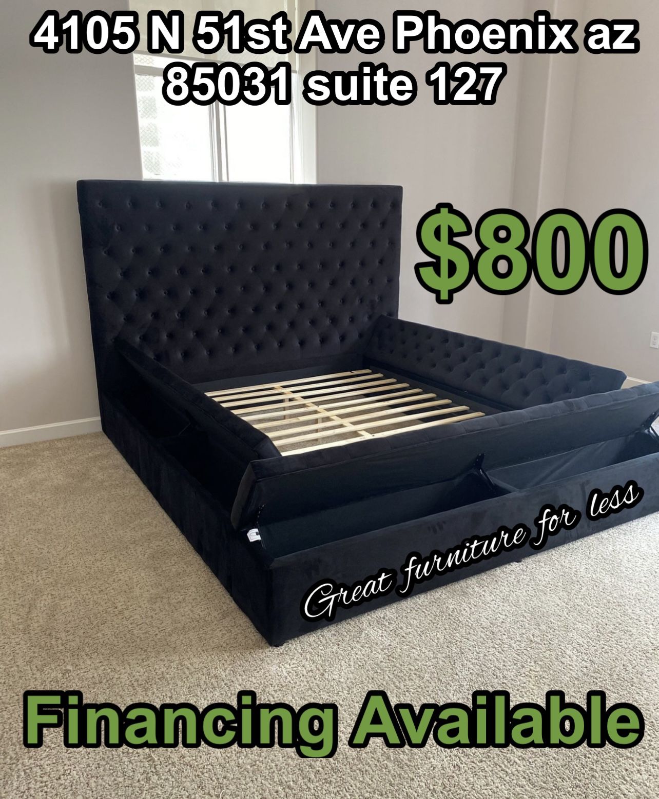 Queen Size Bed Frame With Storage Brand New