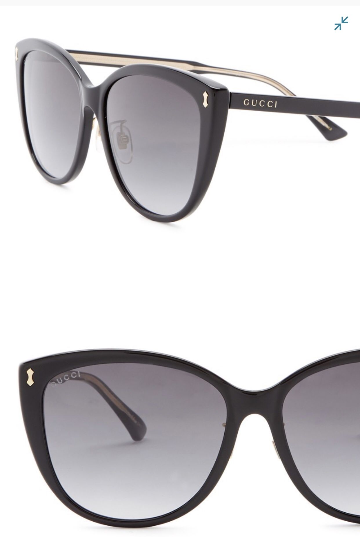 Gucci cat store eye sunglasses 58mm