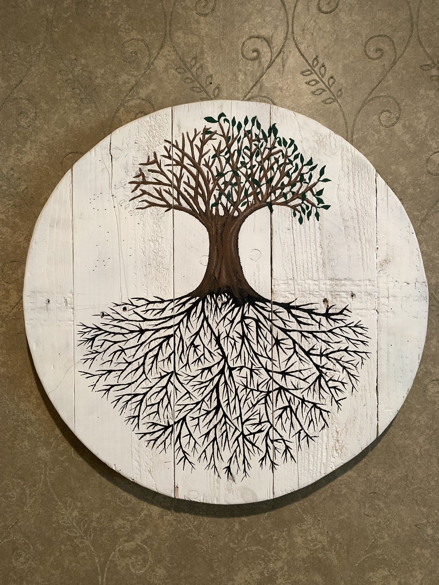 Tree Planted By The Water Painting.