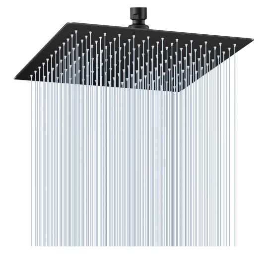 12 inch Matte Black Rain Shower Head