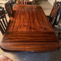 Real Wood 6 Seater Adjustable Dining Table 