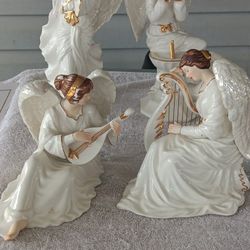 PORCELAIN ANGELS,SET OF 4