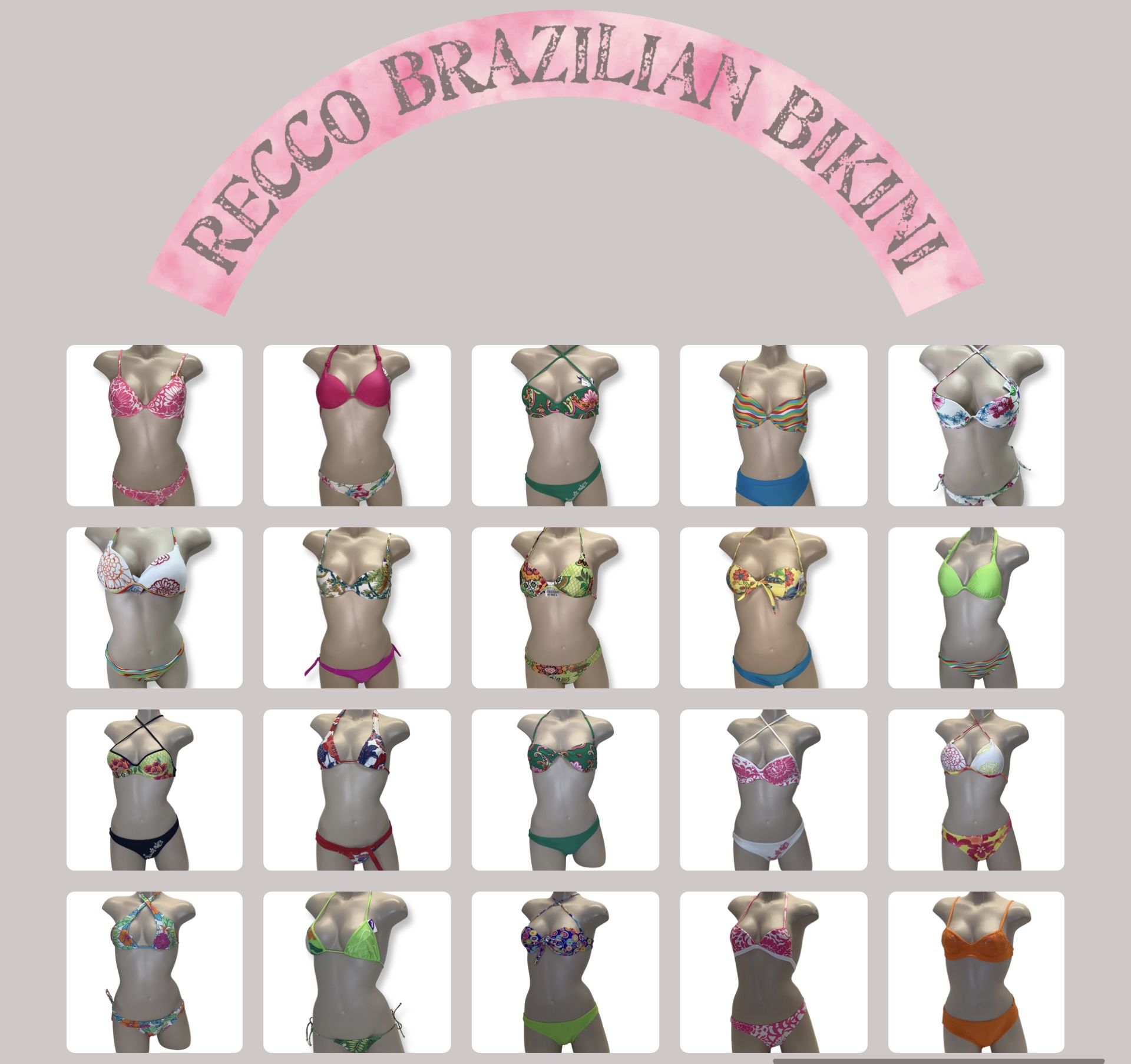 Recco Brazilian Bikinis Size S,M,L New With Tags200pcs