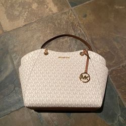 Michael Kors Large White Monogram Tote