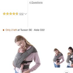 Ergobaby Embrace Baby Carrier Excellent Condition 