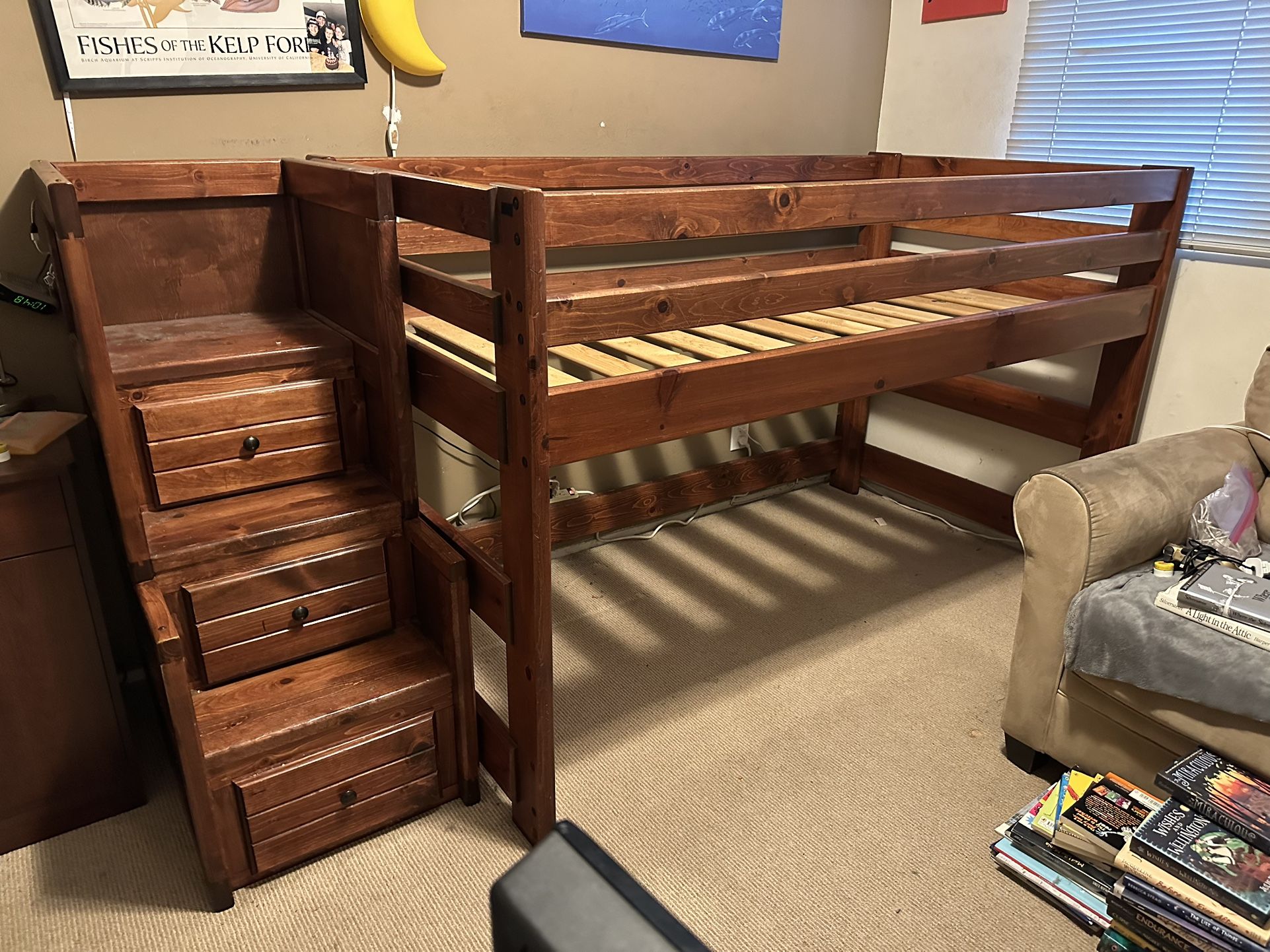 Twin Bed • Loft Bed With Stairway