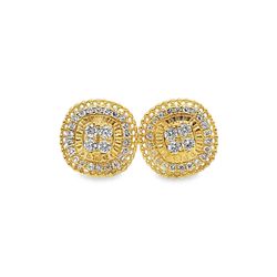 10k Yellow Gold Diamond Earrings with Round Brilliant Diamonds 0.16 ctw