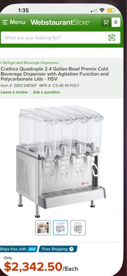 Crathco Quadruple Bowl Cold Beverage Dispenser
