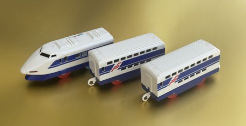 š Tomy Plarail White & Blue Bullet Train ā 3 Car Set ā Tested & Works! š