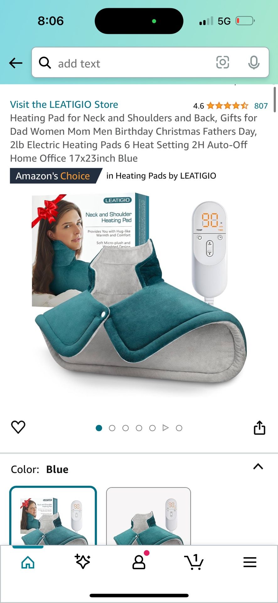 LEATIGO Heating Pad for Neck and Shoulders and Back