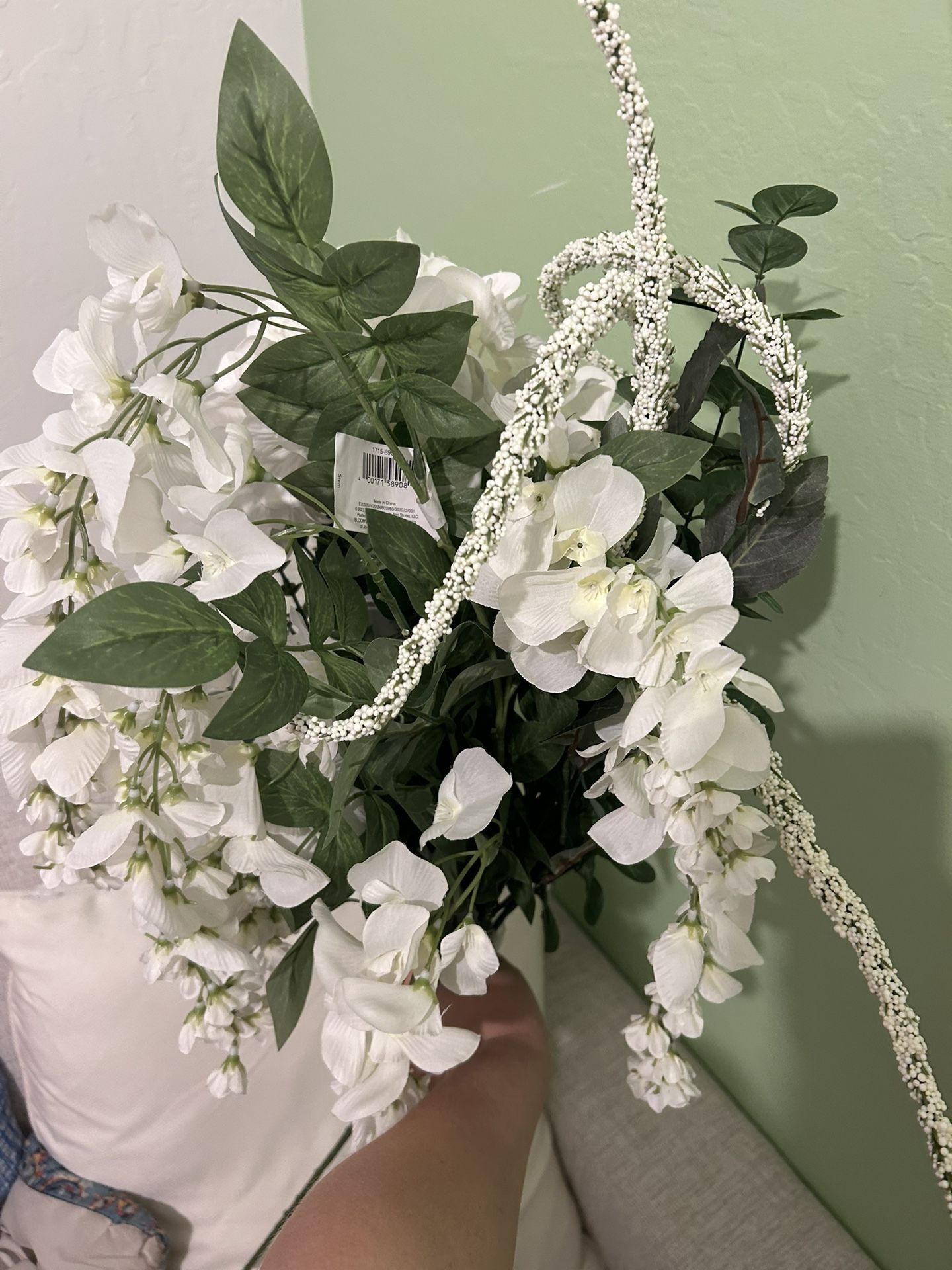 VARIETY OF PINK & WHITE FLOWERS WITH GREENERY