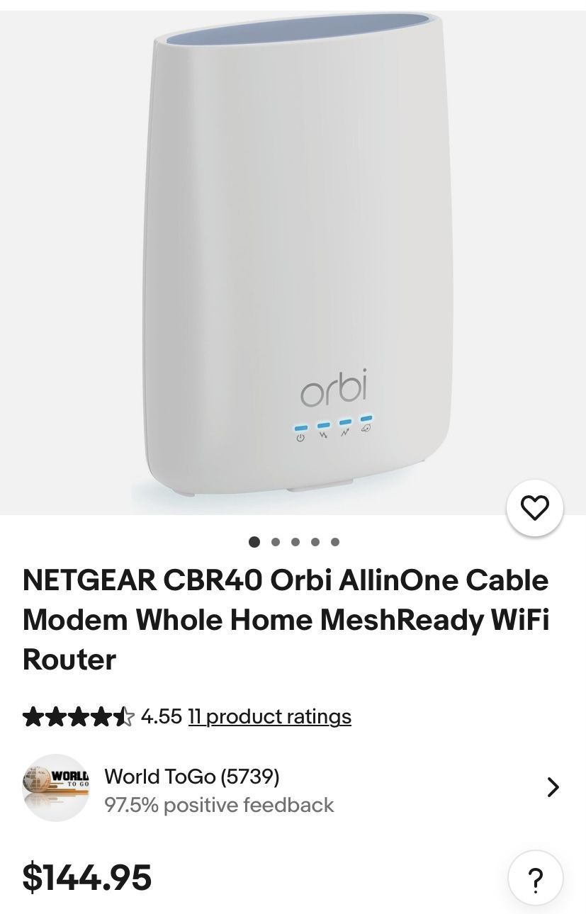 NETGEAR Orbi All In One Cable Modem Whole Home Router