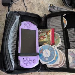 PSP with Games, Charger, Accessories