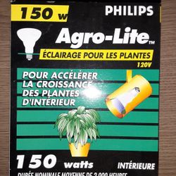 GROW LIGHT BULB 150w flood 150 watt growlite R40 plant lite Philips Agro-lite lot2

