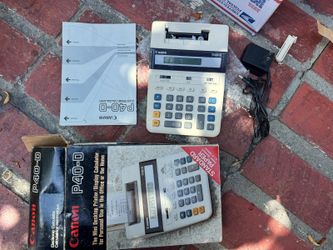 Vtg 1990 Canon P40-D Printing Calculator Boxed Manual Warranty WORKS Rare Find!