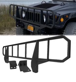 Medium Duty Brush Guard - Black Steel + 2 Mounting Brackets H1 or Humvee HMMWV M998 M1038