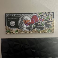 Inktuitive 'Head First' Inspirational Wall Art | McDuck X 100 Dollar Bill Canvas Print