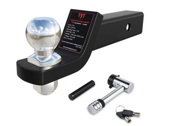 Tyt Trailer Ch Mount With 2" Chrome Ball&Lock, Fits 2-In Receiver, 7,500 Lbs (2-Inch Drop)