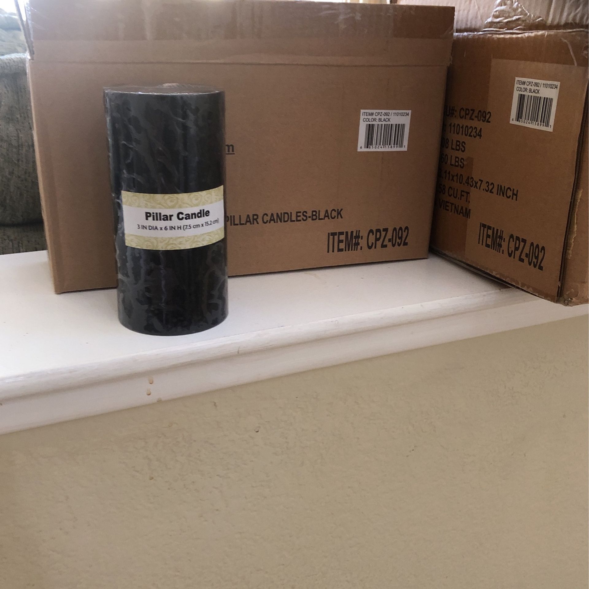 12 New Black Pillar Candles 3 Inch Diameter X 6 Inch Height