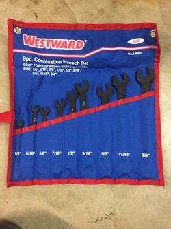 Westward 9 piece combo wrench set