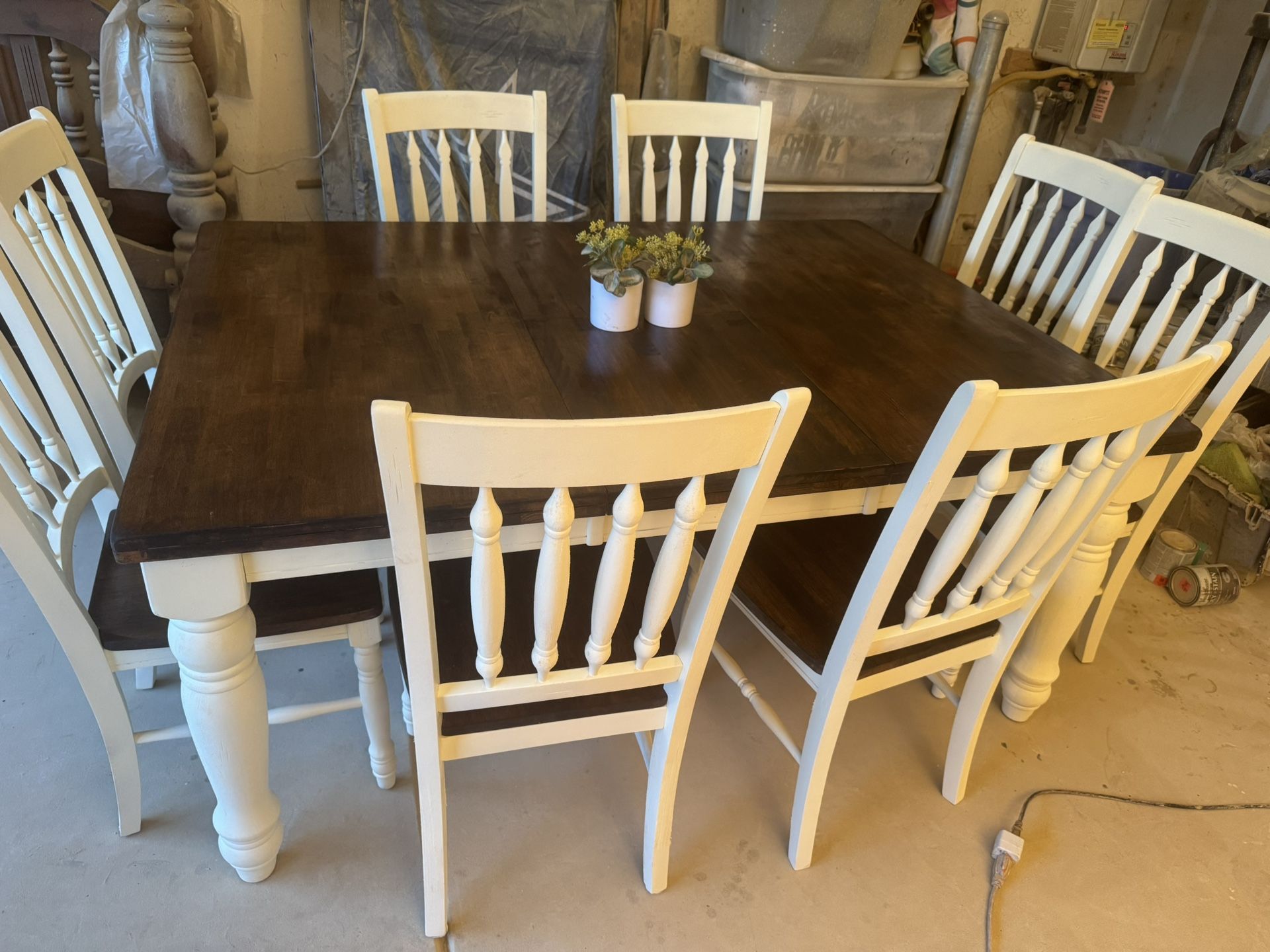 Beautiful Farmhouse style Dining Set W/8 Beautiful Chairs