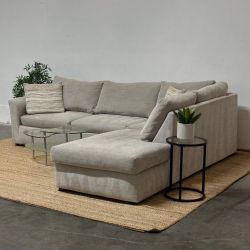Beige L Shaped Sectional with Chaise, Free Delivery