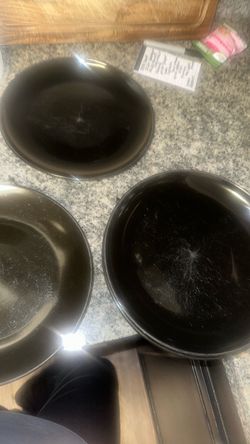 Set of 6 Black Nonstick Plates