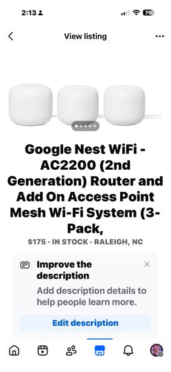 Google Nest WiFi Router Access Point Mesh Network 