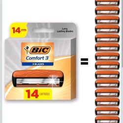 Bic Comfort 3 Razor Cartridges 14 Pack 