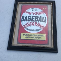 Framed Metal Topps Trading Card Sign