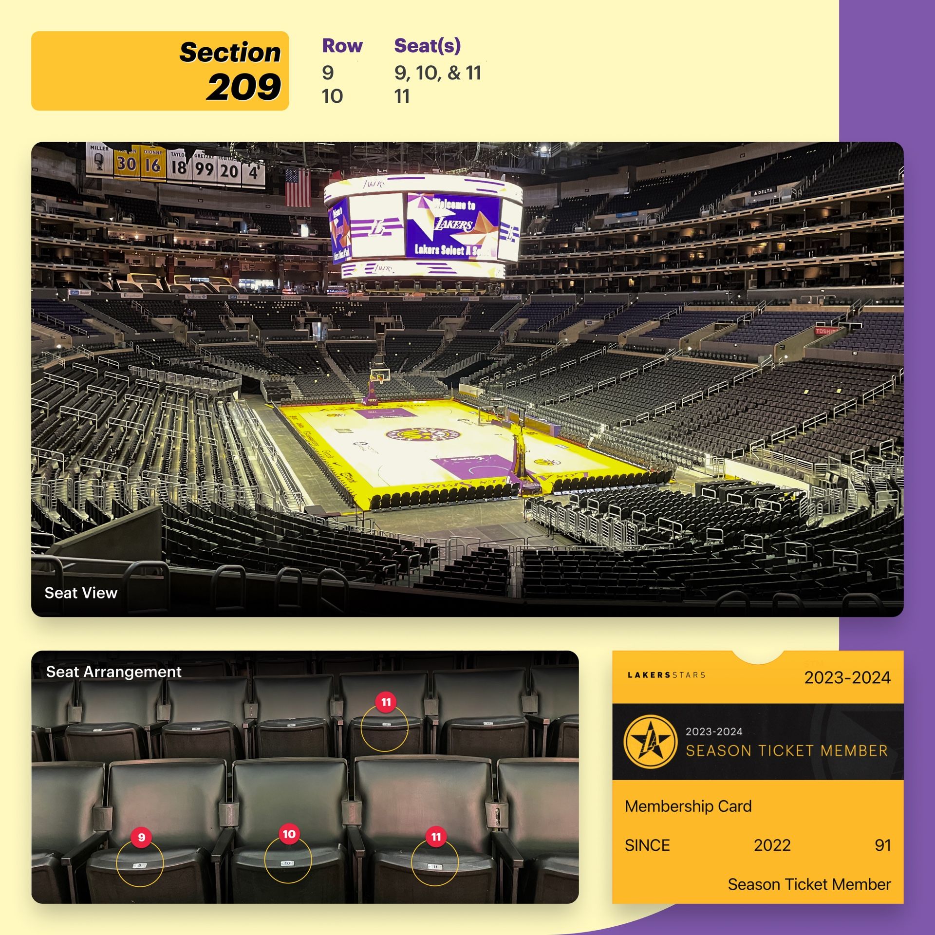  Lakers Tickets Lower Bowl Up To 4 Tickets for Sale in Los