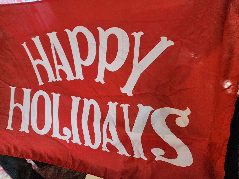 BIG HAPPY HOLIDAYS FLAG