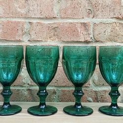 Vintage Libbey Glass Gibraltar Juniper Water Goblets 