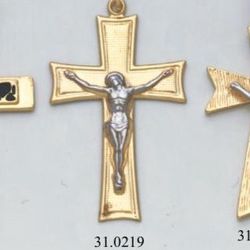 ✝️ 18K Two-Tone Gold-Plated Traditional Crucifix Cross Pendant