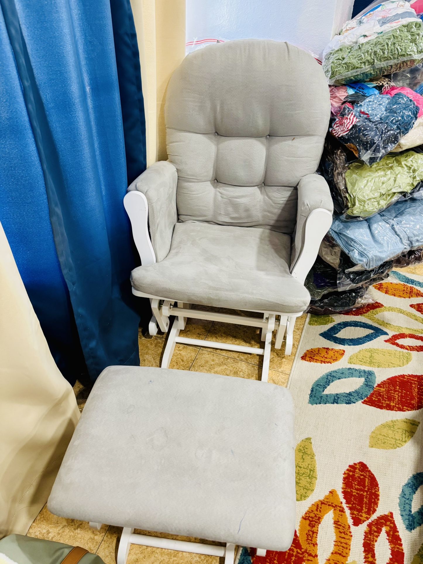 Rocking Chair And Foot Stool
