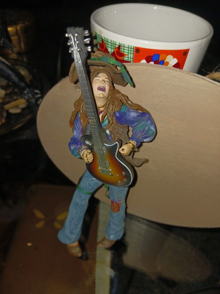 Janis Joplin Figurine Doll Come With Guitar And Hat