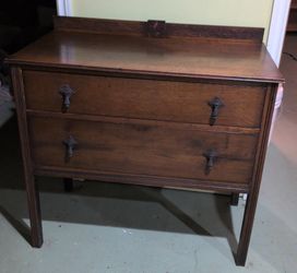 Antique sold wood European dresser bureau cabinet