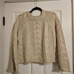 Universal Thread cream chunky cable knit sweater
