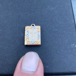 Tiny 14 K Gold Plate Cross Locket