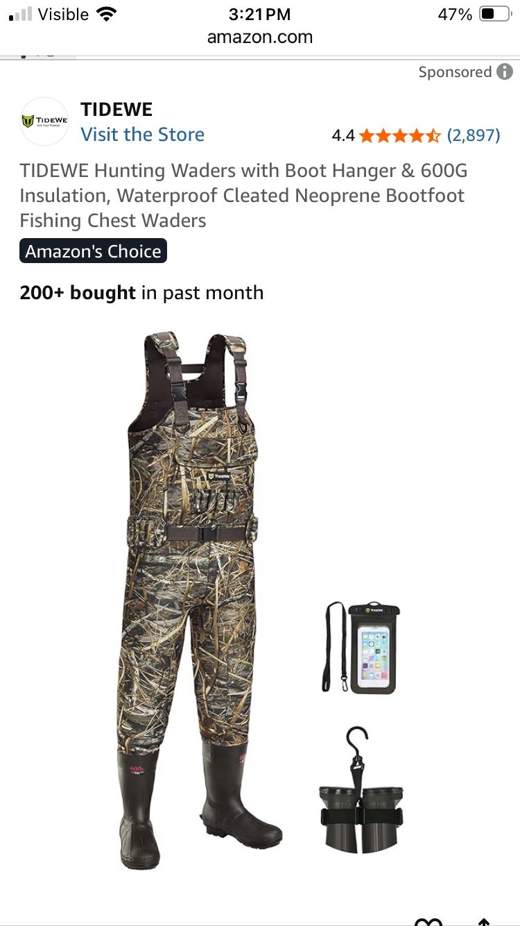 TideWe Neoprene Chest Waders (size12)