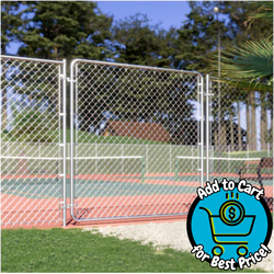 Fit-Right 6' x 6' Gauge Galvanized Adjustable Metal Chain Link Fence Gate Door Kit