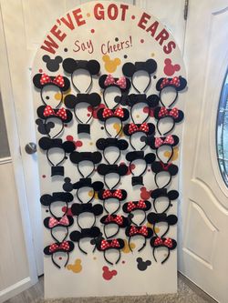 Mickey  mouse board stand with Micky mouse ears included