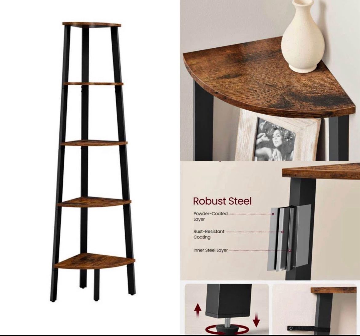   5-tier Floor Standing Corner Shelf 