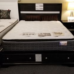 Brand New Black Or Gray Queen Storage Bedframe With 2 Drawers