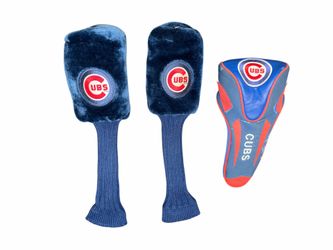 Chicago Cubs Golf Club Head Covers Set Vintage Plush + Driver Cover