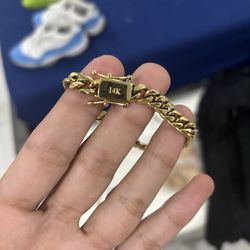 7.5inch 8mm gold plated cuban link bracelet