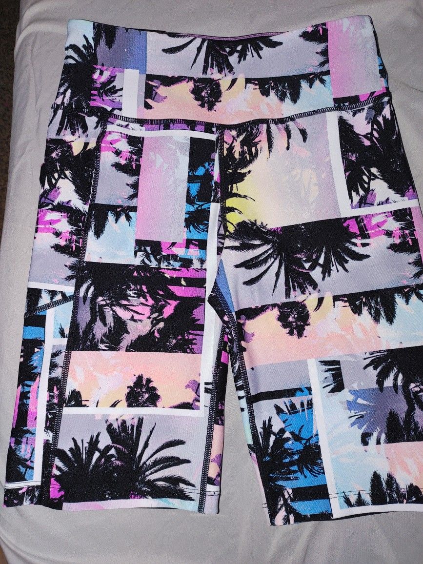 Calvin Klein Women's Performance High Waist 9" Bike Shorts With Pocket Magic Hour Sakura Small