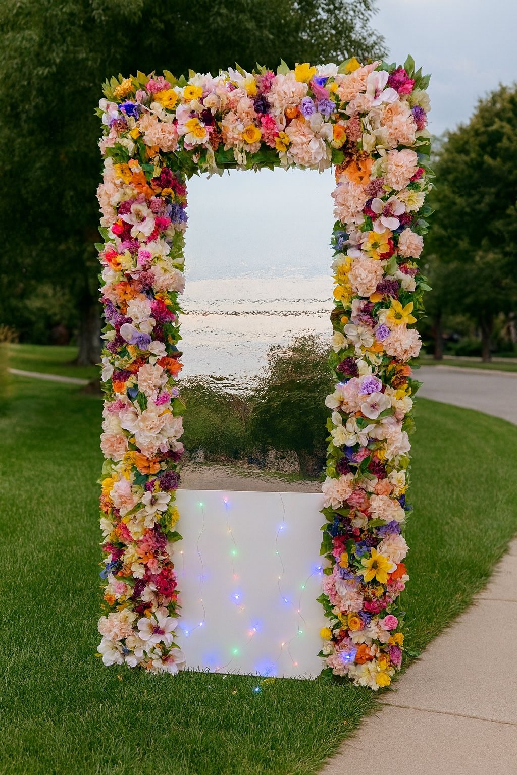 For Sale: Wooden Floral Event Frame with LED Lights