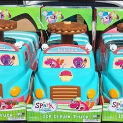 Spark Create Imagine Interactive Ice Cream Truck Push Ride-On Toy for Boys and Girls Ages 1-3 Years